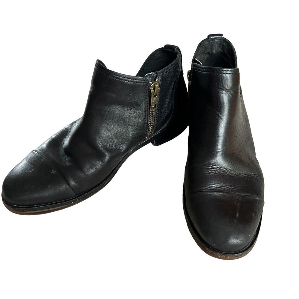 Timberland Sutherlin Bay‎ Low Black Leather Ankle Boots Cap Toe A1HUL Womens 6.5